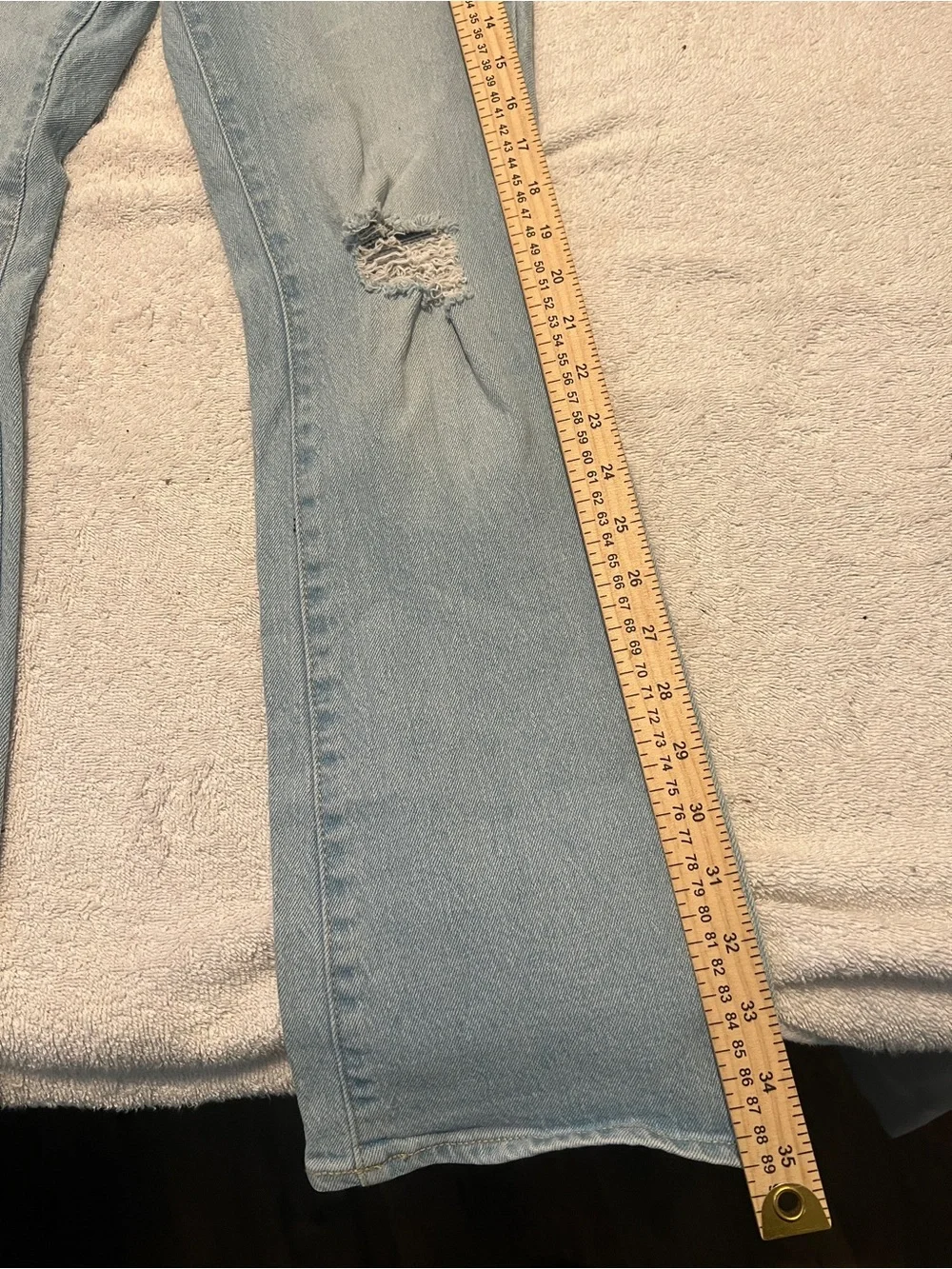 Old Navy Light Blue Flare Jeans with Knee Rips size Girls 14